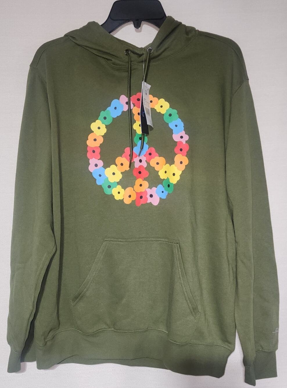 The phluid project peace sign green hoodie women's medium